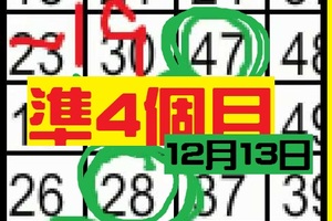 12月13日 六合彩 ~準4個月 ~獨支專車