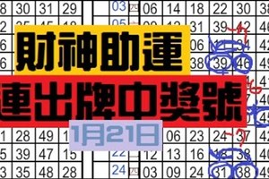 1月15日 六合彩 獨支專車 財神助運 連出牌 中獎號