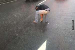 台灣暖男在颱風天也冒雨下車救援流浪貓咪，接下來貓咪也沒想到他會好人做到底！