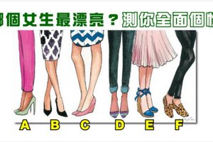 看女生的腿猜猜哪個女生最漂亮？全面測你個性！