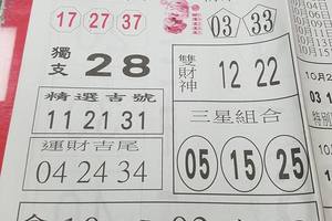10/24-10/25  台北鐵報-今彩539參考