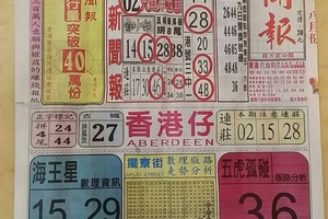 8/23 中國新聞報-六合彩參考