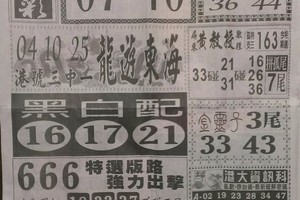 11/19  中國新聞報-六合彩參考