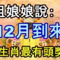 12月到來，媽祖娘娘說：五大生肖最有中頭獎運！