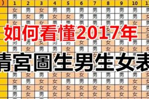 如何看懂2017年清宮圖生男生女表