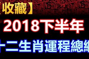 【收藏】2018下半年十二生肖運程總綱