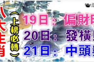 八大生肖鴻運當頭：6月19日偏財旺，20日發橫財，21日中頭獎！