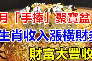 7月「手捧」聚寶盆，4生肖收入漲橫財多，財富大豐收！