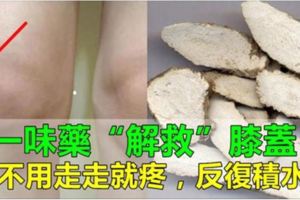 膝關節腫脹、走走就疼？巧用一味藥，緩解疼痛、對付膝蓋積水很有效