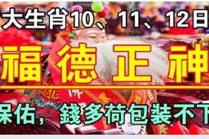 7大生肖10、11、12日喜得「福德正神」保佑，錢多荷包裝不下！