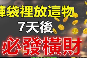 褲袋裡放這物，7天後，你必發橫財！