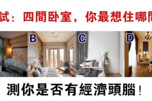 心理測試：選一間你想住的臥室？測出你有沒有經濟頭腦！