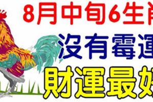 8月中旬，只有好運，沒有黴運的6大生肖