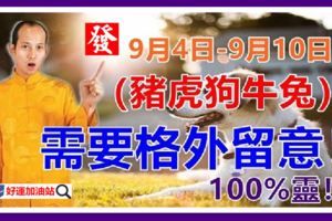 【9月4日-9月10日】這五個生肖需要格外留意：豬、虎、狗、牛、兔！100%靈！