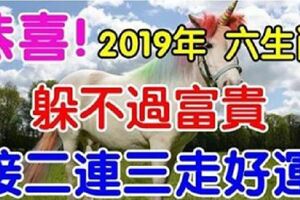 2019年躲不過富貴的六大生肖，接二連三走好運