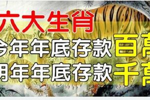 六大生肖今明兩年有好運，今年年底存款百萬，明年年底存款千萬