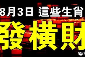 8月3日(七月初三）鬼月，這些生肖準備接財吧！