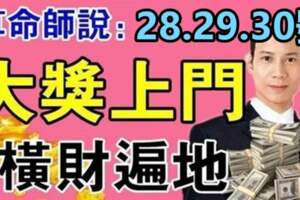 8月28.29.30號大獎上門，橫財遍地的生肖