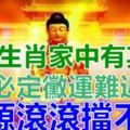 6大生肖家中有其一，必定黴運難近，好運常來，財源滾滾擋不住！