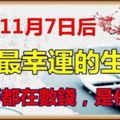 立冬（11月7日）後，最幸運的生肖