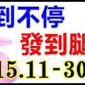 未來15天，旺到不停，紅到不行，發到腿軟的六大生肖（15.11-30.11）