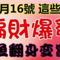 12月16日，偏財爆發的生肖。