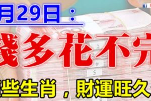 4月29日，這些生肖，錢多到花不完，財運旺久久！