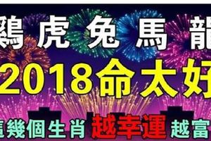 2018年生肖雞、馬、虎、兔、龍、命太好