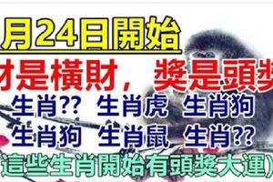 9月24日財是橫財，獎是頭獎這些生肖有頭獎大運