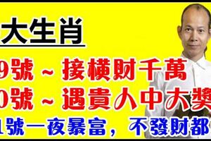 12月29號接橫財千萬，30號遇貴人中大獎，31號一夜暴富，不發財都難的生肖