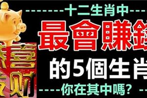 十二生肖中，最會賺錢的是這「5個生肖」！你在其中嗎？