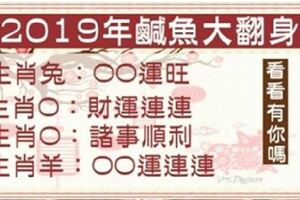 2019年運程最「旺」的6大生肖，鹹魚也要翻身