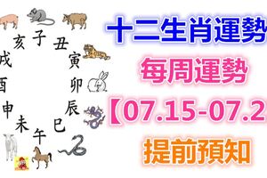 十二生肖運勢：每周運勢【07.15-07.21】提前預知！