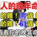 25歲，37歲，49歲，61歲的屬雞人的晚年命運！