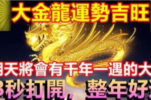 大金龍運勢吉旺，明天將會有千年一遇的大事，3秒打開，整年好運