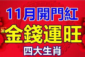 11月開門紅，金錢運旺的四大生肖