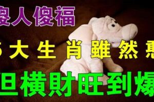 傻人也會有傻福~這5個生肖雖然一生迷迷糊糊，但是橫財總是旺到爆！