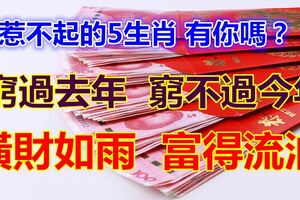 惹不起的5生肖，窮過去年，窮不過今年，橫財如雨，富得流油，有你嗎？