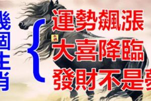 幾個生肖，2019年運勢飆漲，有大喜降臨，發財不是夢！