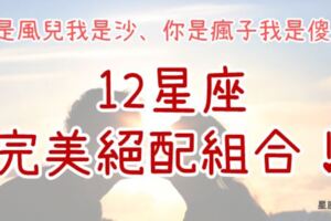 「你是風兒我是沙、你是瘋子我是傻！」12星座「完美絕配」組合！你找到那個能陪你瘋的小傻瓜了嗎？