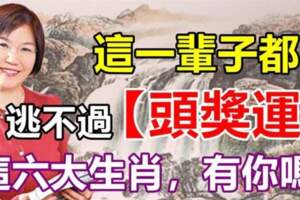 這六大生肖這一輩子都逃不過（頭獎運）有你嗎？