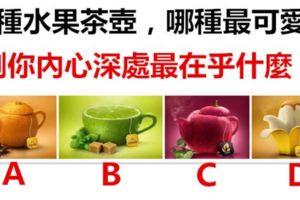 4種水果茶壺，哪種最可愛？測你內心深處最在乎什麼？