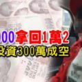 投資6000拿回1萬2逾百人投資300萬成空