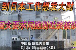 到日本工作想發大財中國女要求同胞別吐痰被砍死