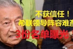 希望聯盟領導矛盾再現，前首相敦馬哈迪坦言，他是希聯領導陣容難產，並拖慢向社團註冊局申請註冊的進程的其中一個原因。