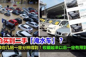 水災過後很多車主都會拋售「淹水車」，怕買到二手「淹水車」？教你幾招一定分辨得到！收藏起來以後一定有用到！