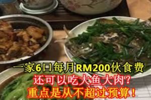 一家6口每月RM200伙食費，還可以每天大魚大肉？重點是從不超過預算！