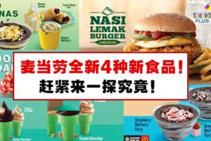 麥當勞推出全新4種食品！