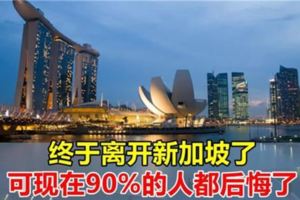 終於離開新加坡了？但是現在90%的人都後悔了