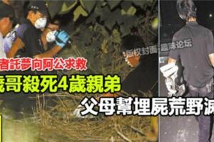 6歲哥殺死4歲親弟，父母埋屍荒野滅證，小死者託夢阿公求救